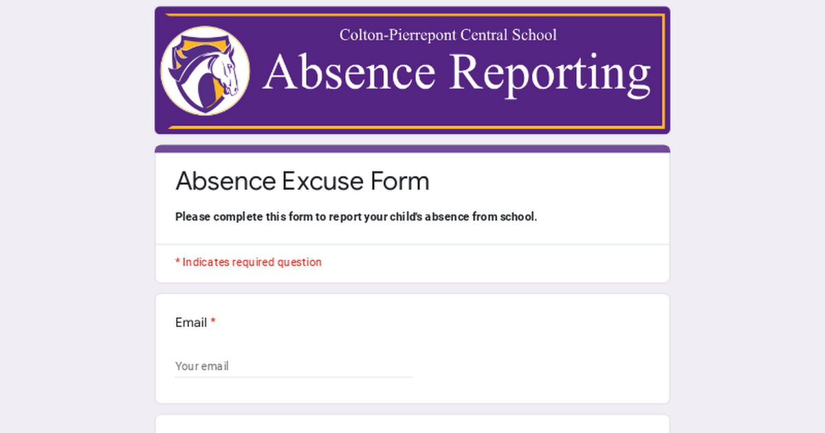 Absence Excuse Form