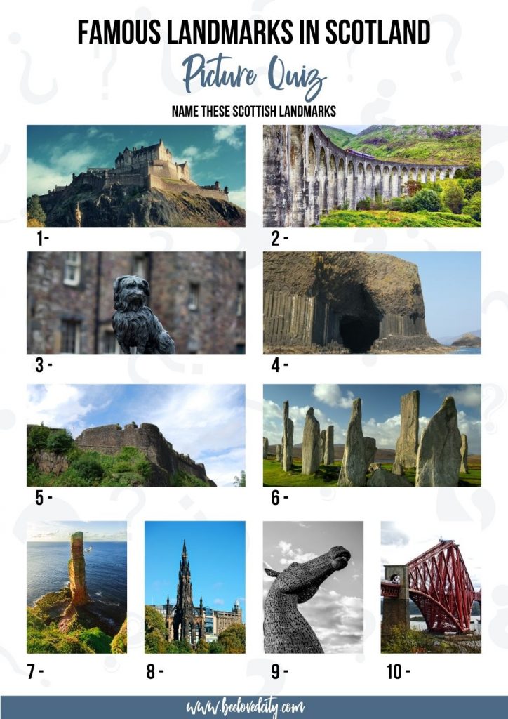 Landmarks in Scotland Picture Quiz