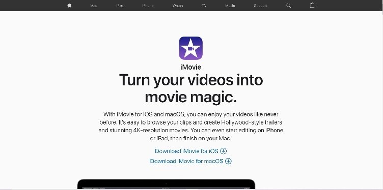 iMovie Homepage