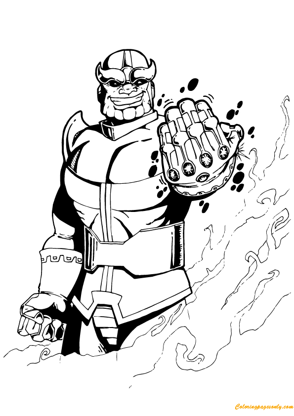 Thanos from Avengers superhero coloring pages
