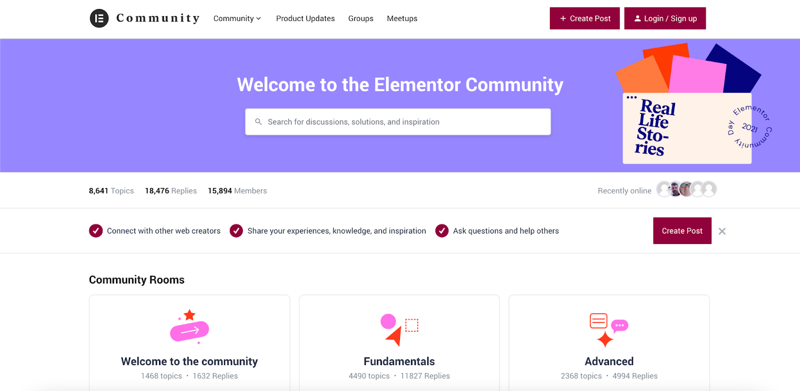 Elementor community page