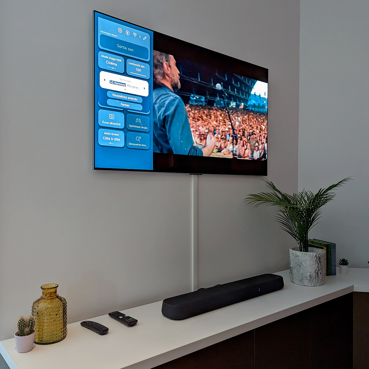 LG OLED55G3 TV + LG SE6S soundbar with LG WOW Orchestra technology