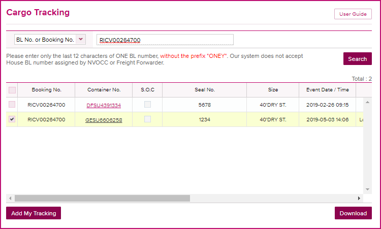 Booking tracking