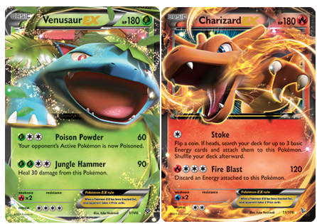 Venusaur EX and Charizard EX Pokemon Cards