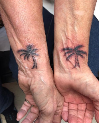 Matching Palm Tree Tattoos