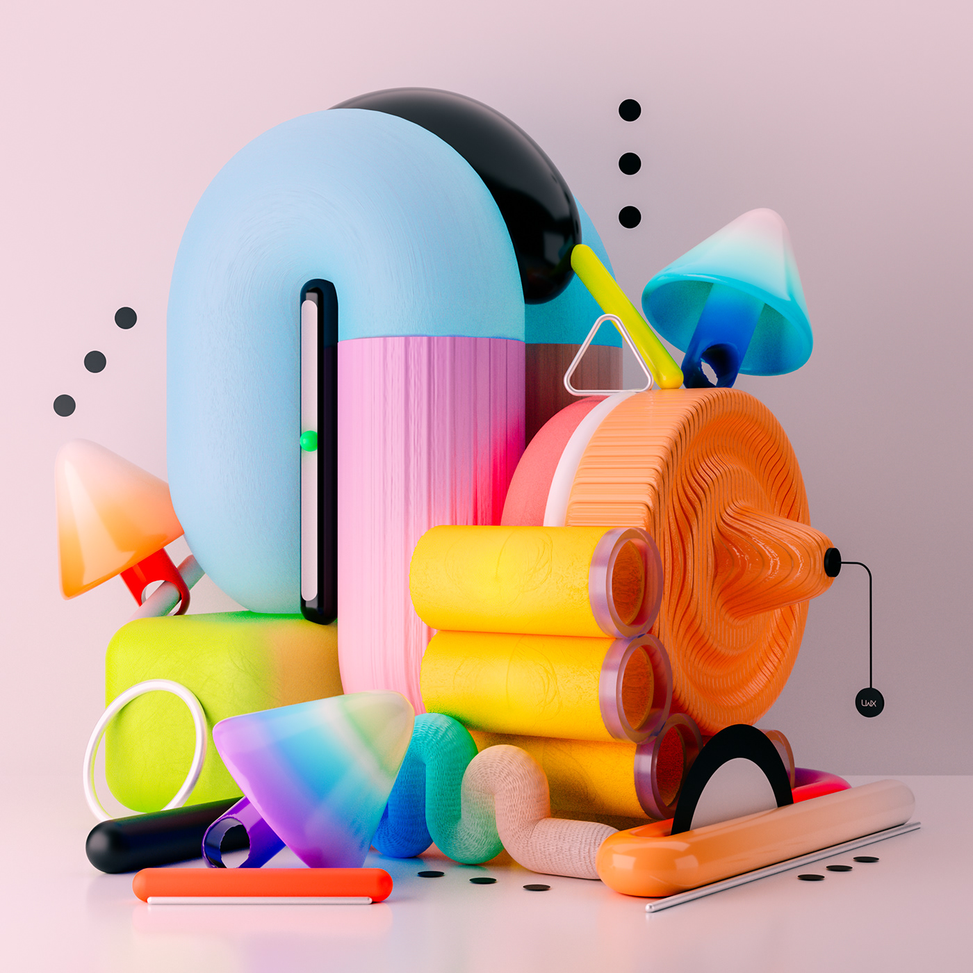 typography 3d abstract colorful Texture Design dreamy geometric Patterns illustrations 3DType fightforkindness