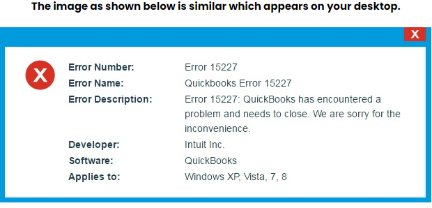 QuickBooks Error Code 15227