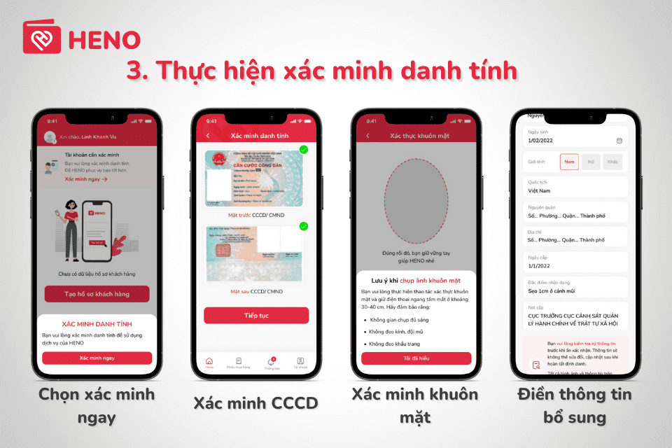 Các bước thực hiện xác minh danh tính