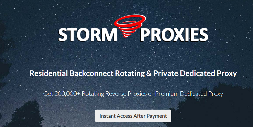 storm proxies review homepage