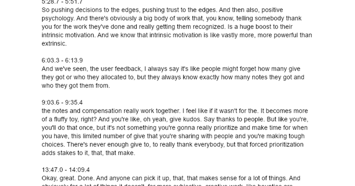 Transcriptions for Coordinape Audio/Videograms
