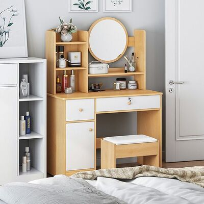 Bàn trang điểm makeup thiết kế gương tròn Tâm House - HX - MK39