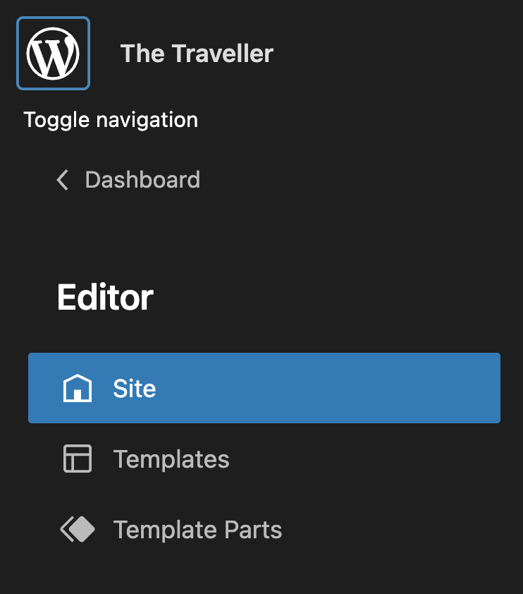 The Site Editor List View.
