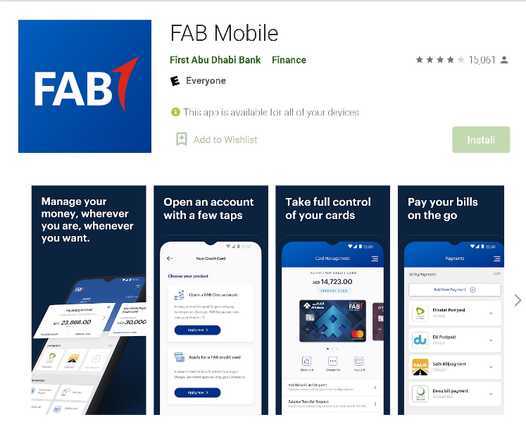 FAB Mobile App for Balance check