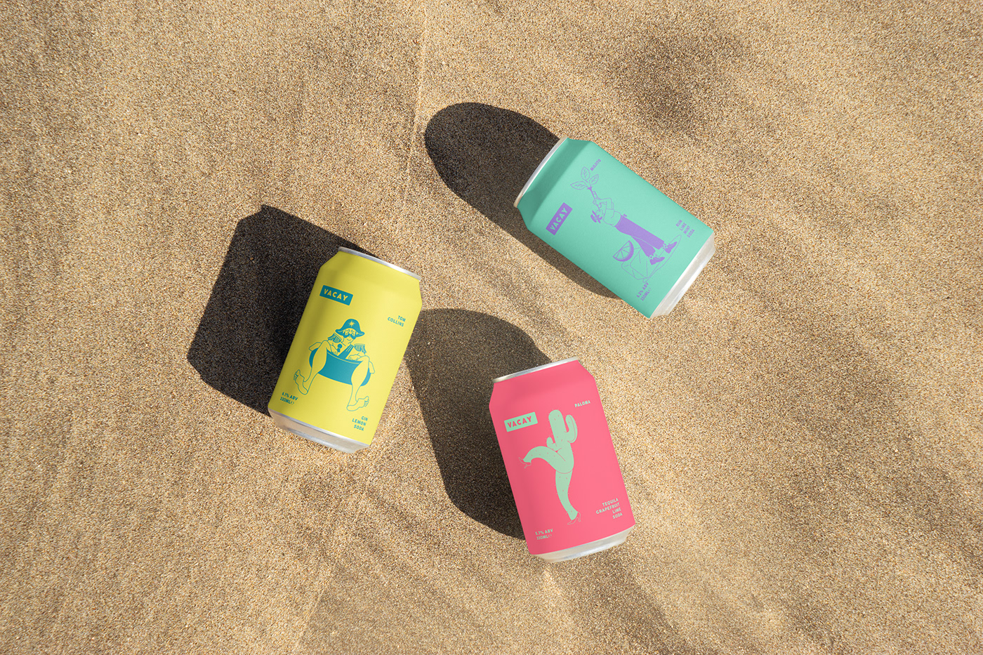 vacay drinks canned drinks cocktails alcohol London Packaging Brand Design visual identity Logo Design