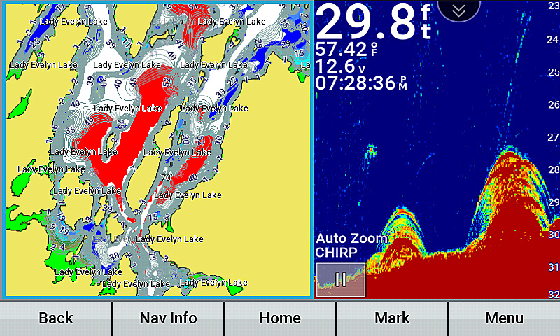 A hump shown on a Garmin fishfinder