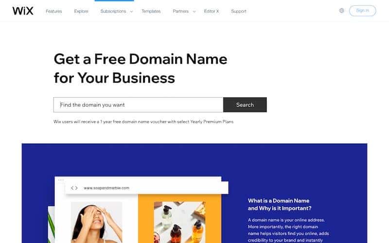 Wix free domain name