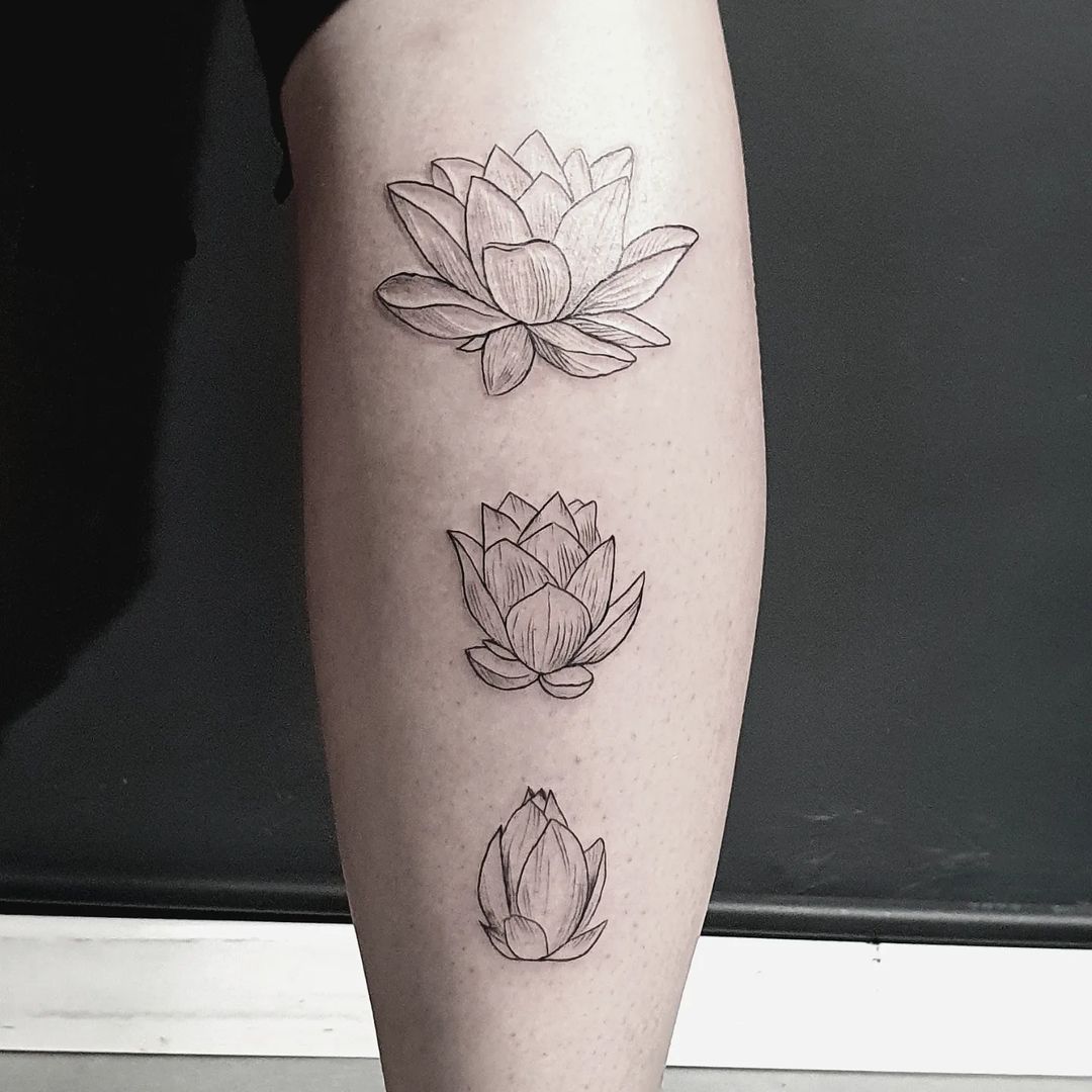 Lotus Flower Phases Tattoo