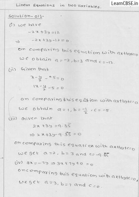 RD Sharma Class 9 Solutions Chapter 13 Linear Equations in Two Variables 1