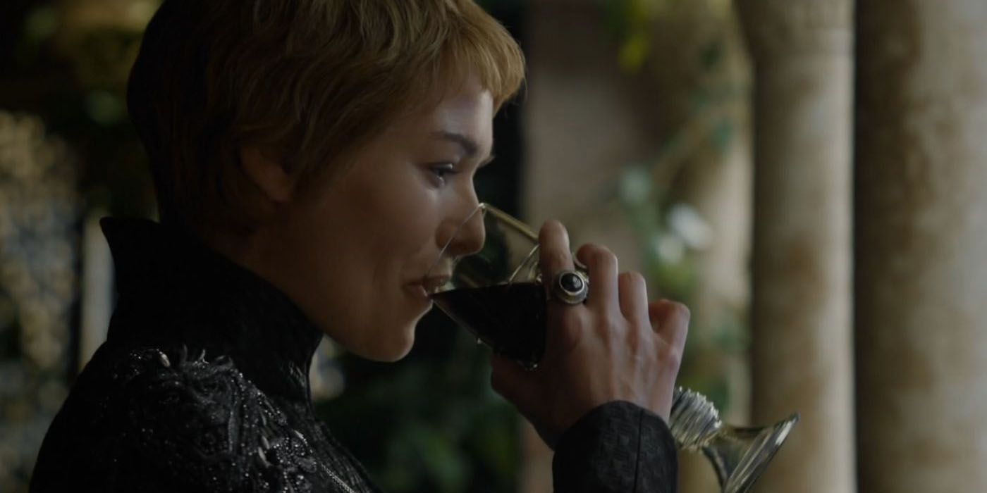 Cersei Lannister Lena Headey Drinking Wine