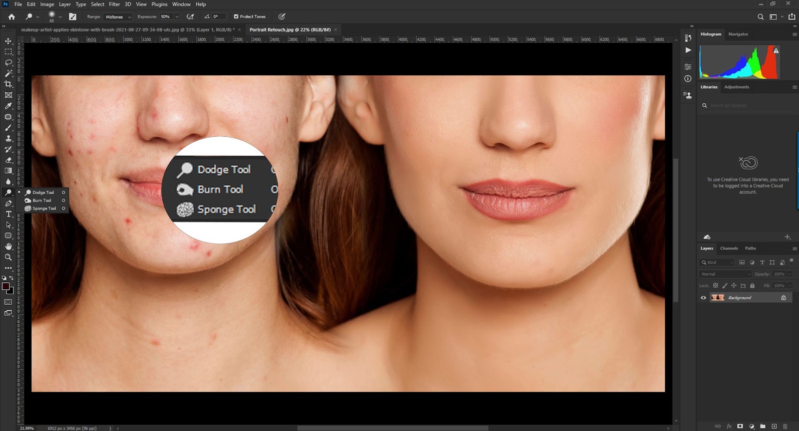 Portrait Retouch Dodge and Burn Tool
