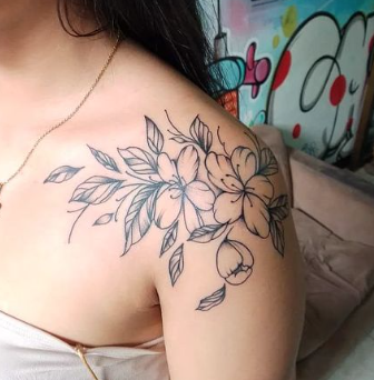 Floral Shoulder Piece Acceptable Tattoo 