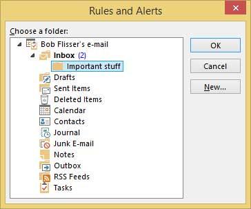 Outlook rules folder tree
