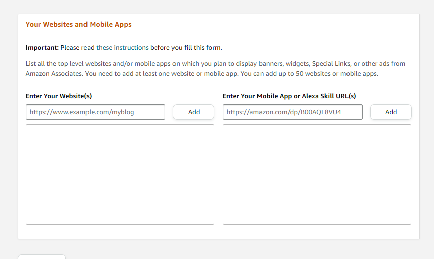 Step 4: Links to your website or mobile app.