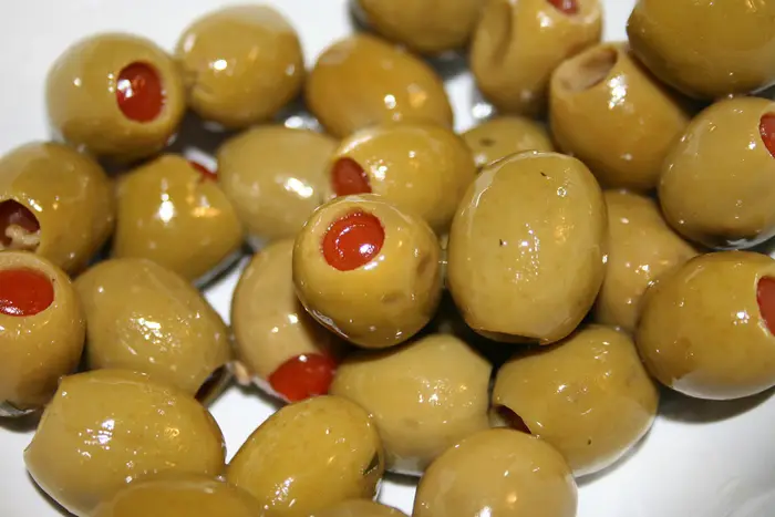 Bowl of olives stuffed with pimentos 