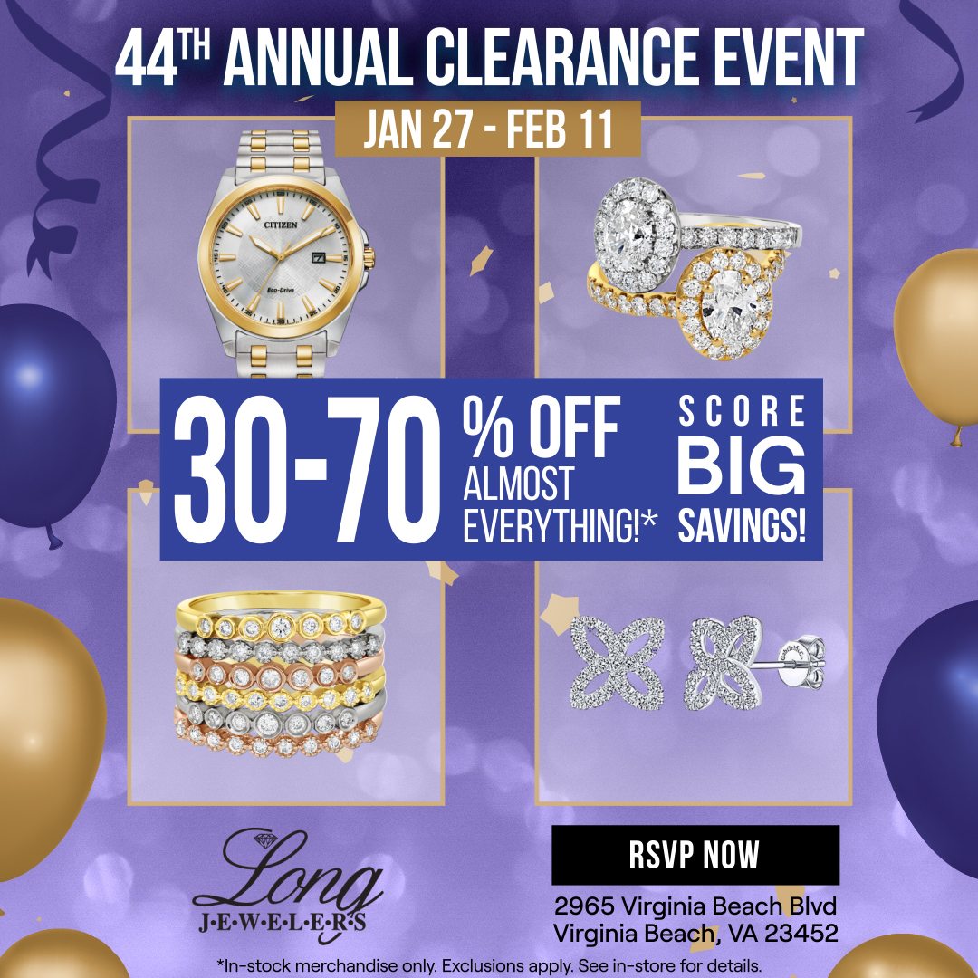 44th annual clearance 30-70% off almost everything jewelry or watches