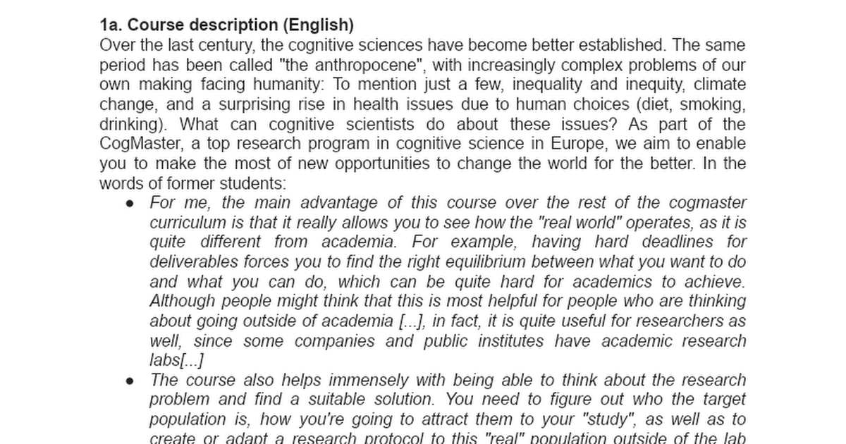 cognitive science college essay
