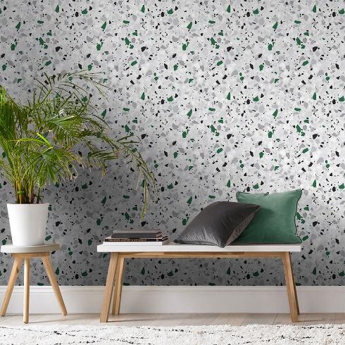 Papier Peint Terrazzo Vert, , large