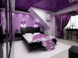 Purple and White Bedroom Walls. 