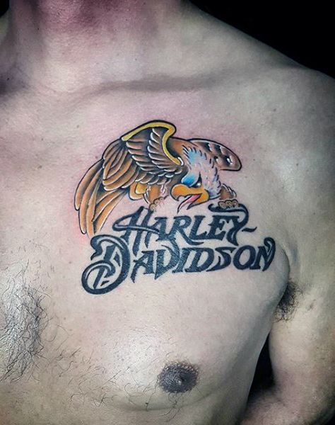 ลายสัก harley davidson อก5