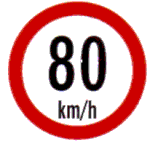 Max speed limit
80km/h Regulatory Traffic Sign