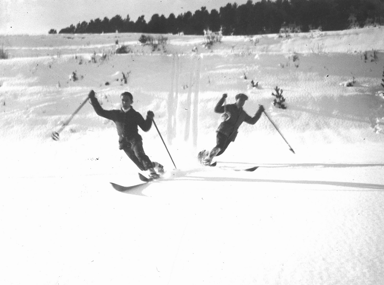 Esquiadores en La Molina en los años 40 