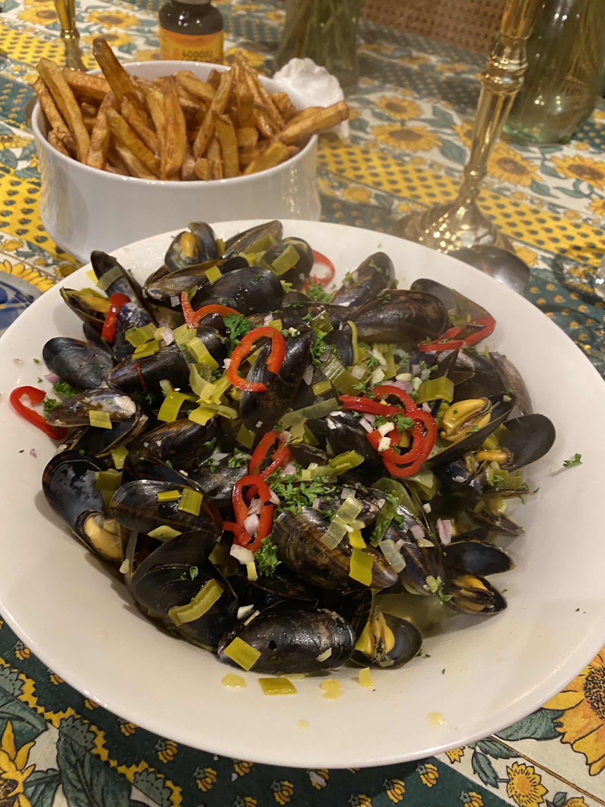 French Cooking School Moules Frites Mussels Chips