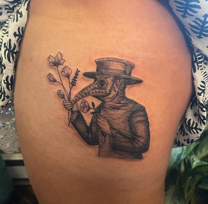 Lovely Plague Doctor Tattoo