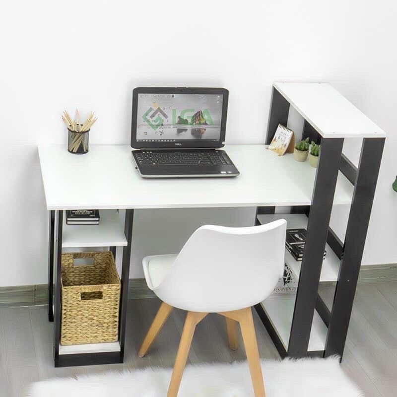 Bàn học kết hợp giá sách chữ L