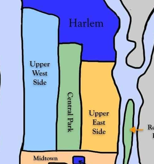 Map of Uptown Manhattan