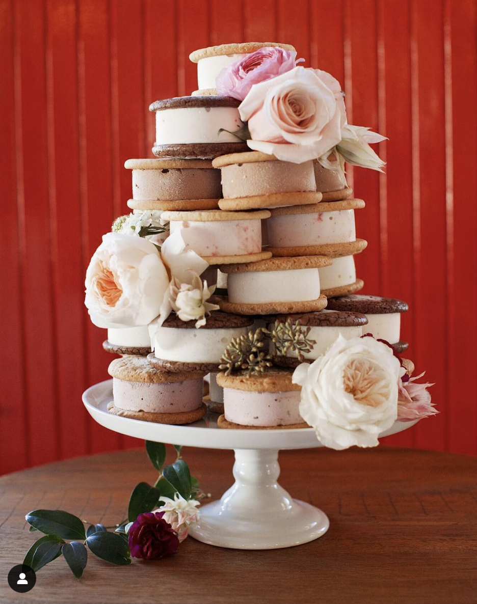 ice cream sandwich tower for summer wedding