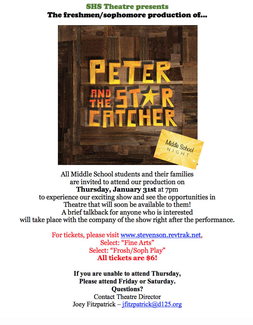  SHS Presents- Peter and the Star Catcher
