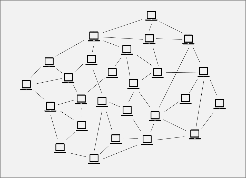 A blockchain node communication with other types of nodes.