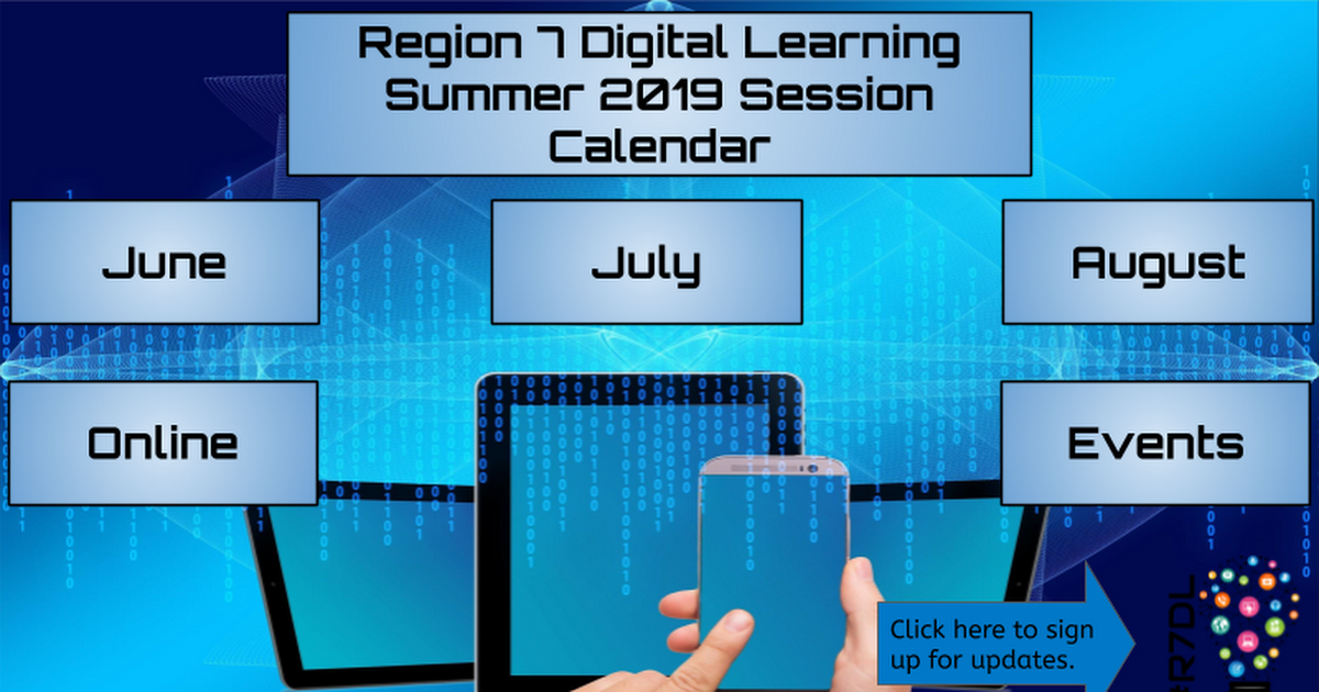 R7DL Summer 2019 Session Calendar