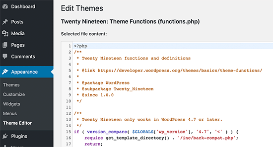 Editor de temas no WordPress