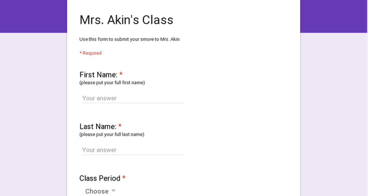 Mrs. Akin's Class