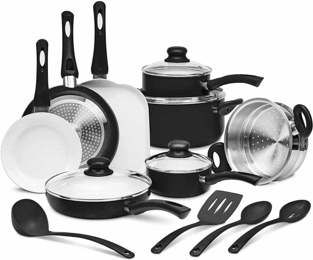 Ivation Ceramic 16-Piece Nonstick Cookware Set