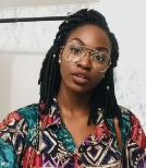 Half Pinned Back Faux Locs With Beads
