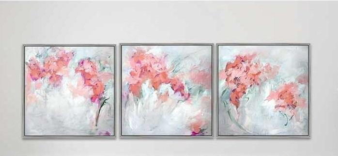 Summer Wall Art with Abstract Flowers
