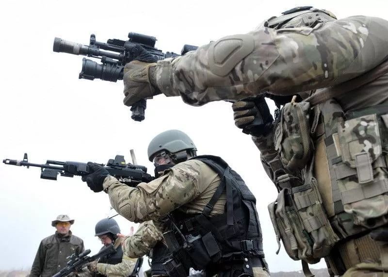 FSB Alpha personnel on a firing range training