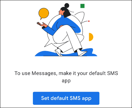 tap set default sms app